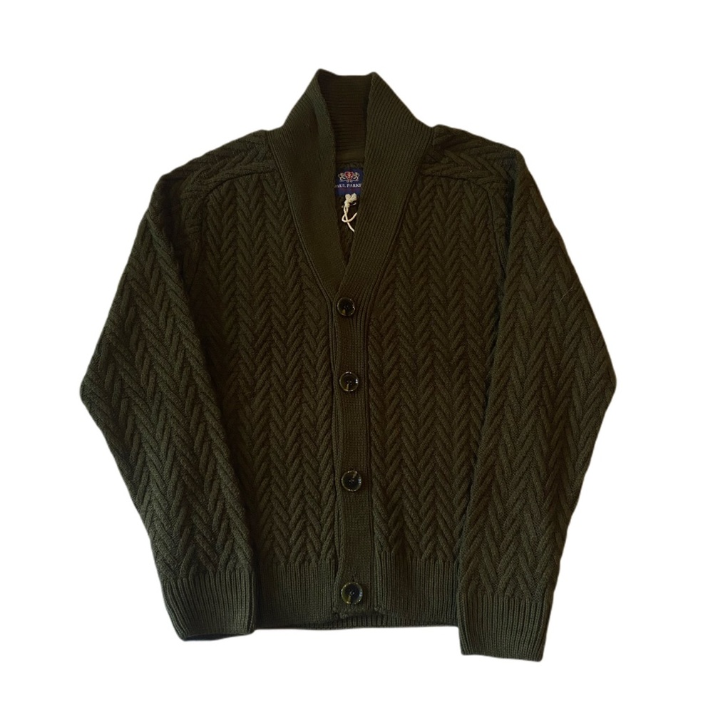 Vintage Designer Paul Parker Dark Green Cardigan
